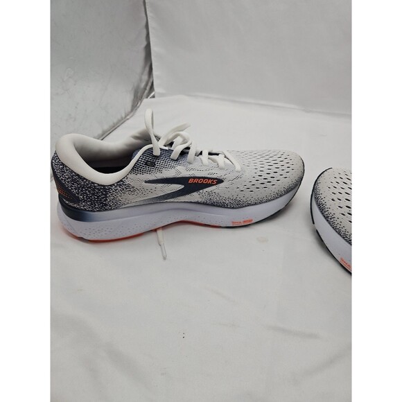 Brooks Ghost 16 Men’s Size 8 White Peacoat Orange Trainer Road Running Shoes - Picture 13 of 16